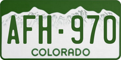 CO license plate AFH970