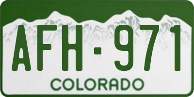 CO license plate AFH971