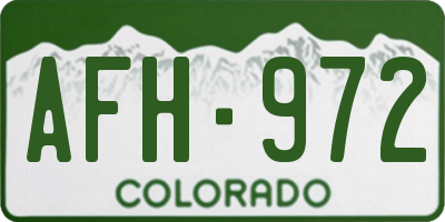 CO license plate AFH972