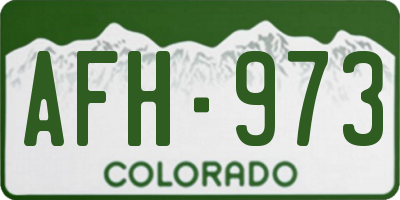 CO license plate AFH973