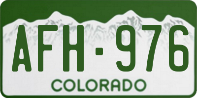 CO license plate AFH976
