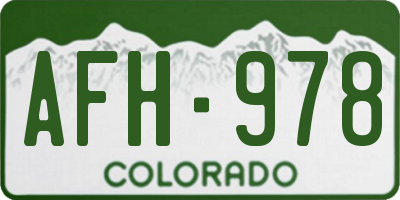 CO license plate AFH978