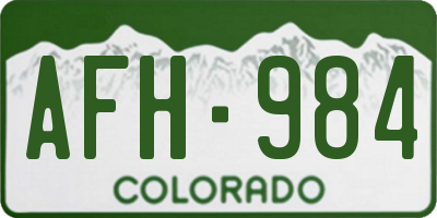 CO license plate AFH984