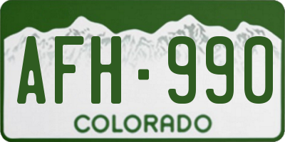 CO license plate AFH990