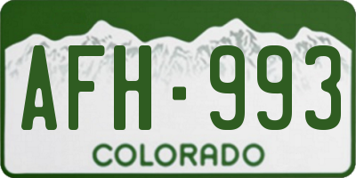 CO license plate AFH993