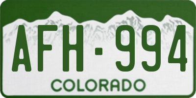 CO license plate AFH994