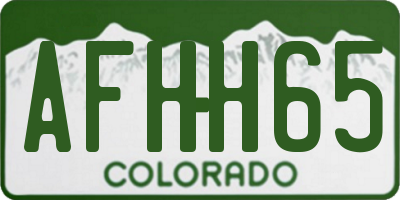 CO license plate AFHH65