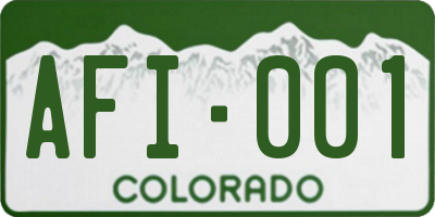 CO license plate AFI001