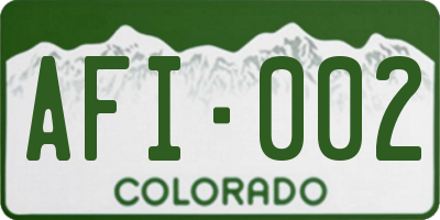 CO license plate AFI002