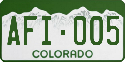 CO license plate AFI005