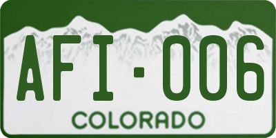 CO license plate AFI006