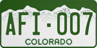 CO license plate AFI007