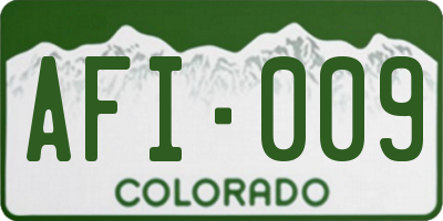 CO license plate AFI009