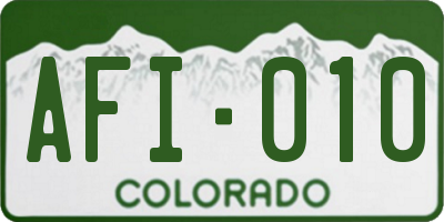 CO license plate AFI010
