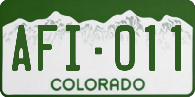 CO license plate AFI011