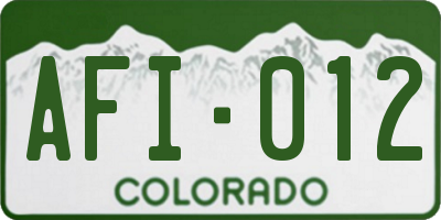 CO license plate AFI012