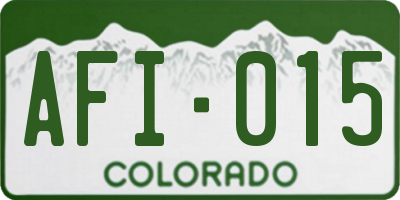CO license plate AFI015