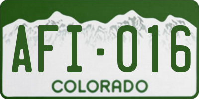CO license plate AFI016