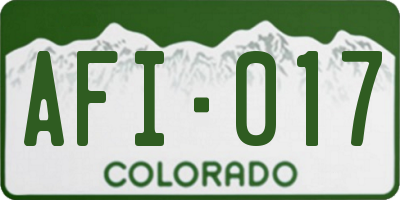 CO license plate AFI017
