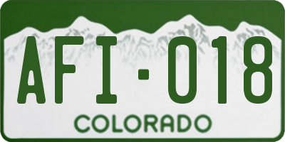 CO license plate AFI018