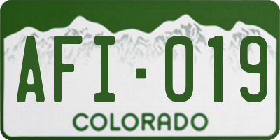 CO license plate AFI019