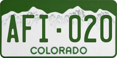 CO license plate AFI020