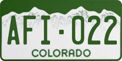 CO license plate AFI022