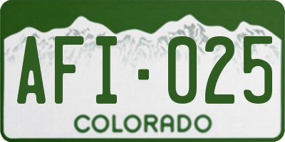 CO license plate AFI025