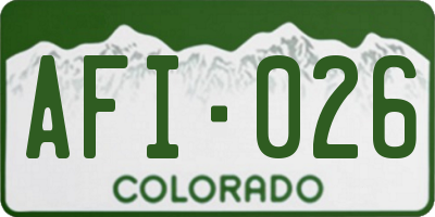 CO license plate AFI026