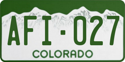 CO license plate AFI027