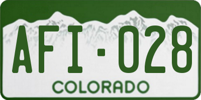 CO license plate AFI028