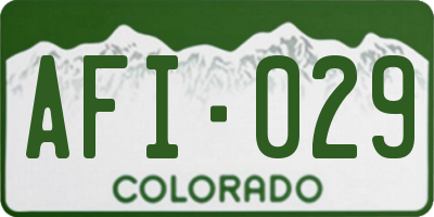 CO license plate AFI029