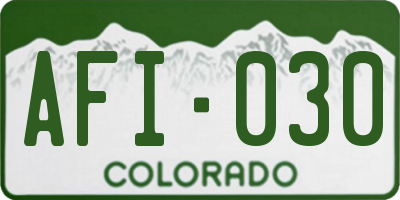 CO license plate AFI030