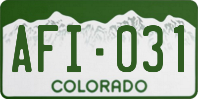 CO license plate AFI031