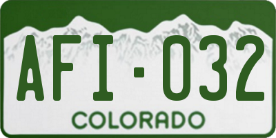 CO license plate AFI032