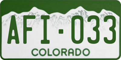 CO license plate AFI033