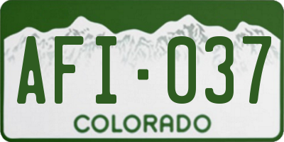 CO license plate AFI037