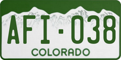 CO license plate AFI038