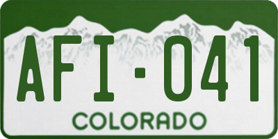 CO license plate AFI041
