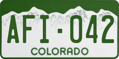 CO license plate AFI042