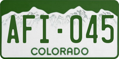 CO license plate AFI045