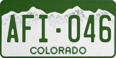 CO license plate AFI046