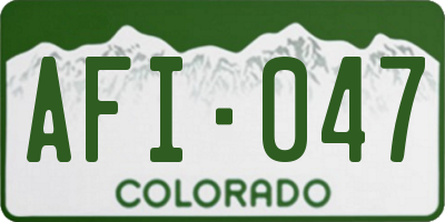 CO license plate AFI047