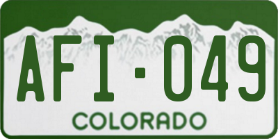 CO license plate AFI049