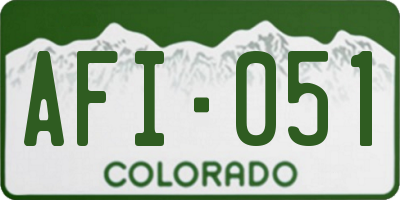 CO license plate AFI051