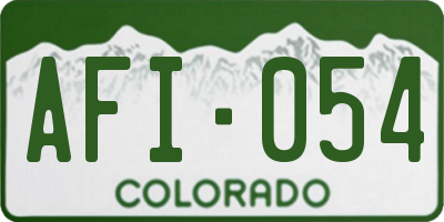 CO license plate AFI054