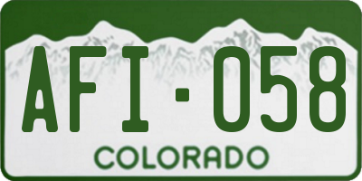 CO license plate AFI058