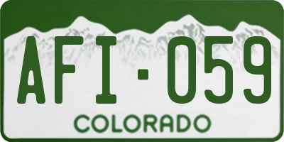 CO license plate AFI059