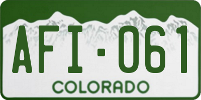 CO license plate AFI061