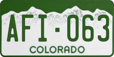 CO license plate AFI063